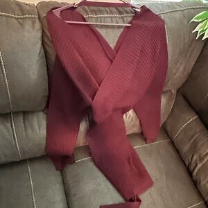 Burgundy Knit Scarf
